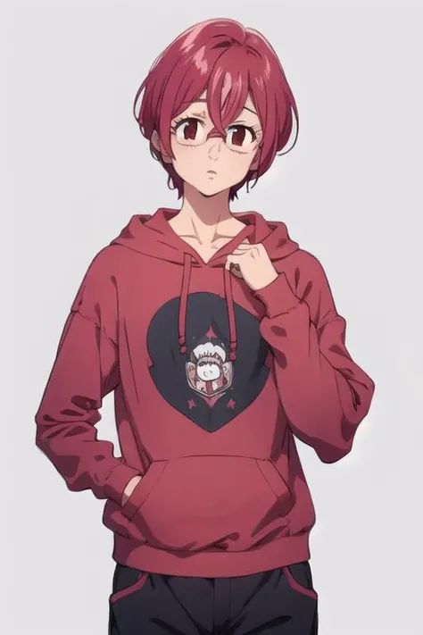 masterpiece, best quality, high quality, 1boy, solo, male focus, looking at viewer, upper body, , <lora:gowther_nanatsu_no_taizai:0.74>, gowther_nanatsu_no_taizai, , hoodie