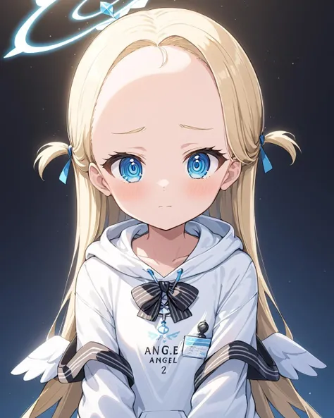 sora \(blue archive\),1girl, solo, halo, forehead, blush, white_hoodie, looking_at_viewer, black_hairband, sleeves_past_wrists, hair_ribbon, black_ribbon, angel_wings
<lora:sora_(blue_archive)_image805_2023-12-03-000015:1>halo. gorgeous,key visual, vibrant, studio anime,award-winning, professional, highly detailed,high budget, cinemascope