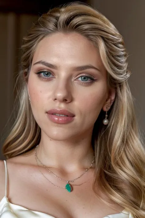masterpiece, best quality, cinematic, volumetric lighting, very detailed, high resolution, sharp, sharp image, 4k, 8k, 35 mm, 
<lora:ScarlettJohansson_smf_lora_v3:0.9>, 1girl, scarlettjohansson-smf, jewelry, blonde hair, earrings, solo, necklace, realistic, portrait, lips, blurry, makeup, teeth, blue eyes, pearl necklace, blurry background, lipstick, parted lips, green eyes, long hair,
<lora:add_detail:0.3>