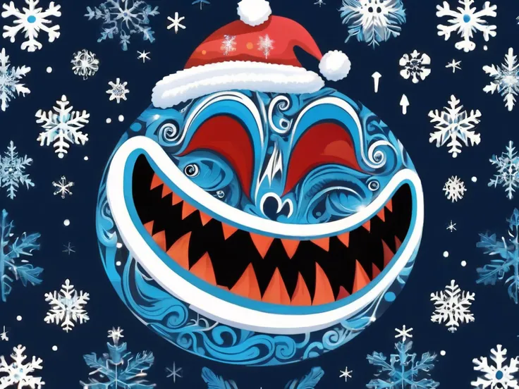 ectoplasmic mammalian neuroanatomist smile, tattoo's in blue Christmas pattern