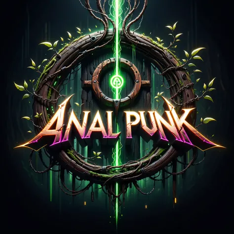 neonpunk style (ANAL SEX) text logo,vines,wood,druidic background,epic,moody.,<lora:Harrlogos_v2.0:1>, . cyberpunk