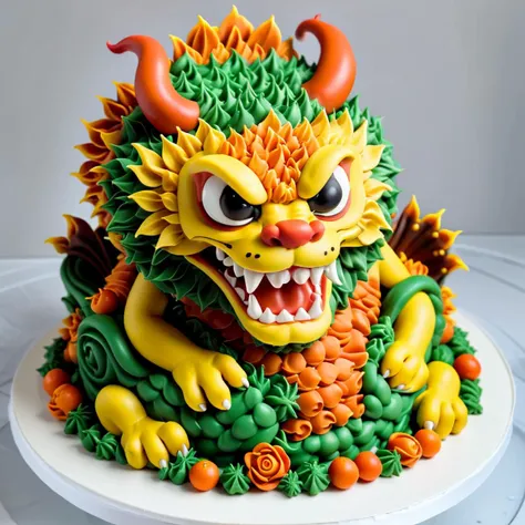 <lora:CuteCake:0.7> chinese dragon in the style of c4k3, cake, piped frosting,