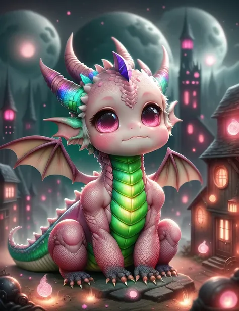 ral-smoldragons, a small  pink dragon sleeping, shiny, BREAK, perfect anatomy, Elven City in the background, <lora:ral-smoldragons-sd15:1>, vivid colors, bright fantasy art vibe,