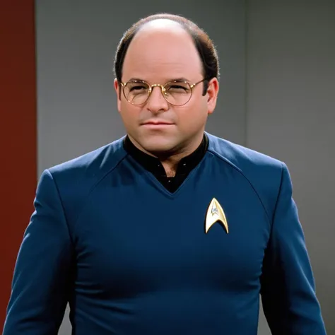 George Costanza wearing Star Trek Suit <lora:George_Costanza-000003:1>