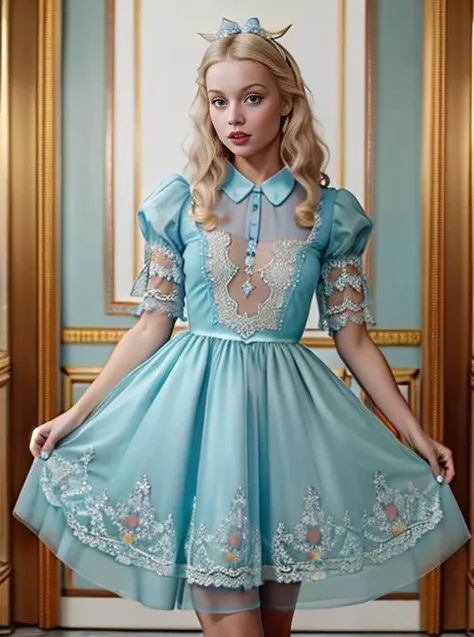 alice in wonderland, sheer dress