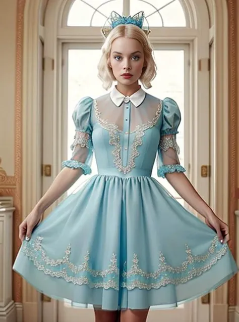 alice in wonderland, sheer dress