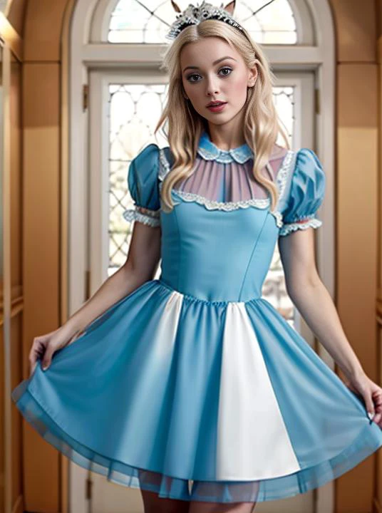 alice in wonderland, sheer dress