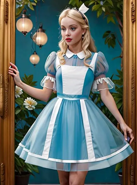 alice in wonderland, sheer dress