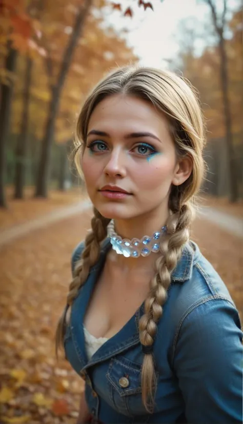 Stable_Yogis_PDXL_Positives
Stable-Yogis-Makeup-Enhancer-XL
Photo shoot, of a sexy young beautiful Zambian model , Subtle eye makeup style , Pigtail braids hairstyle , Buttery blonde hair_color , Crystal and rhinestone choker , wearing Transparent chiffon ruched high-neck blouse, High-waisted denim skirt , forest trail lined with colorful autumn leaves , shot with Fujifilm X-Pro3 Mirrorless camera, light_particles, cinematic, dynamic_angle, depth_of_field, bokeh, HDR, 8K, RAW, best_quality, top_quality, hyperrealistic, photorealistic, ultra_detail, ultra_realistic, masterpiece, hi-res, absurd_res, high_quality_photography, source_photo, highly_detailed, very_aesthetic, beautiful, realistic, real_life.