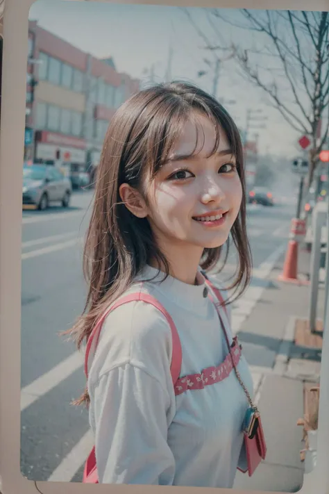 1girl, korean cute Ethereal girl, 22 years old, (light smile:1.2), Foggy conditions, Trendercore, side light, film grain, Instax:0.9, rich color