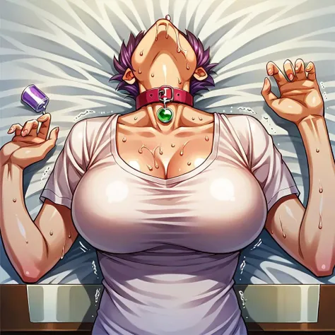 score_9, score_8_up, score_7_up,rating_safe,Detailed, clear images, Highest quality,(Ultra-detailed CG),(((anime colored))),(Aerial shot),(upper body),(((solo, 1milf is Drug addicts, Tied to a table, short hair, large breasts, collar, wearing shirt, sweat, perspired, drooling, trembling, shine skin, gleaming skin, shine skin, bed on back, aphrodisiac, aphrodisiac pill, aphrodisiac drip, aphrodisiac injection)))
