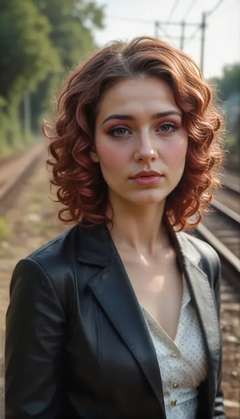 Stable_Yogis_PDXL_Positives
Stable-Yogis-Makeup-Enhancer-XL
Photo shoot, of a sexy young beautiful Australian model , Dewy skin with bold lips makeup style , Spiral curls hairstyle , Plum red hair_color , Gold cufflinks , wearing Mesh with velvet flocked polka dots blouse, Wool high-waisted trousers , abandoned railway tunnel covered in moss , shot with Panavision Millennium DXL2 Cinema camera, light_particles, cinematic, dynamic_angle, depth_of_field, bokeh, HDR, 8K, RAW, best_quality, top_quality, hyperrealistic, photorealistic, ultra_detail, ultra_realistic, masterpiece, hi-res, absurd_res, high_quality_photography, source_photo, highly_detailed, very_aesthetic, beautiful, realistic, real_life.