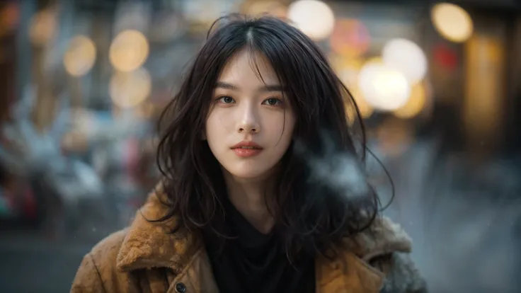 (RAW photo, best quality), (realistic, photo-realistic:1.3), extremely delicate and beautiful, Amazing, finely detail, masterpiece, ultra-detailed, highres,(best illustration), (best shadow),intricate,
On a snow storm night, a beautiful Chinese girl stands on the street corner amidst bustling shops and rushing crowds.
sharp focus, volumetric fog, 8k UHD, DSLR, high quality, (film grain:1.4), Fujifilm XT3, <lora:sweetyMixGirl_V1:0.6> <lora:englishdolllikeness_v10:0.3> <lora:FilmgirlLora_v30:0.3>