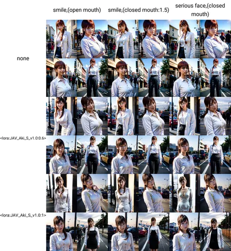a red hair woman posing on the street corner with white shirt on, best quality, high res, 8k, 1girl, (huge breasts), day, bright, outdoor, (street:0.8), (people, crowds:1), (white clothes:1.5, white shirt), gorgeous, (yellow eyes, red hair:1.5),(bangs, braided hair), beautiful detailed sky, beautiful earrings, soft lighting, wind, shiny skin, looking at viewer, smile,(open mouth), none, <lora:makimaChainsawMan_1:0.65>