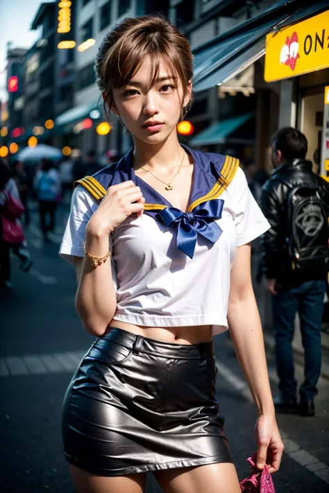 ((sfw)), (photorealistic:1.4), professional photography, award winning photo, distant shot, RAW, natural frontal lighting, realistic shadow, detailed skin texture, (public:1.4),(girl standing),(wear (red|green|yellow|pink|purple|brown)anime costumes) ,(beautiful skirt),(anime hair),(abs:0.8), stockings, bracelet, necklace, jewelry, hair ornaments,sakura,flower blooming, (((Haruka Tenoh / Sailor Uranus))):1.9,detail face exposed,
<lora:gEM_h2:0.9:FACE>, <lora:epi_noiseoffset2:0.8>