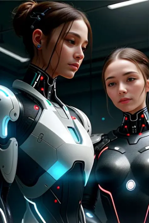 A photo of a compassionate android with a human face, exuding warmth and empathy. They have cybernetic enhancements on one side of their body, seamlessly blending with their human features. The setting is a futuristic hospital, with advanced medical equipment and robotic assistants. Soft, soothing lighting creates a serene and healing atmosphere. The camera is positioned at a low angle, capturing the android's gentle and caring expression as they interact with a patient, showcasing the merging of technology and humanity in the realm of healthcare.
<lora:CyberPunk4:0.5>