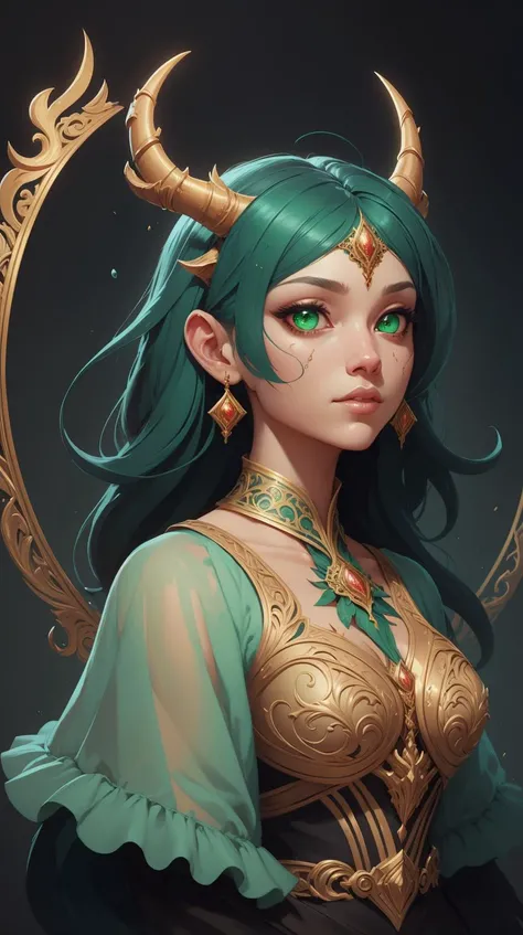 <lora:Hornyfier:0.45>Hornyfier portrait of a black princess warrior , fantasy, gradient black green gold, dreamy and ethereal, green eyes, golden ratio, peaceful expression, ornate frilly dress, fantasy, intricate, elegant, rainbow splash of ink, highly detailed, digital painting, artstation, concept art, smooth,b sharp focus, illustration, art by artgerm and greg rutkowski and alphonse mucha, (Masterpiece:1.3) (best quality:1.2) (high quality:1.1)