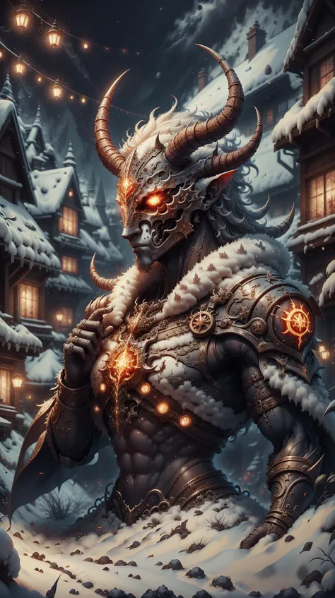 <lora:Hornyfier:0.5>Hornyfier mask with a symbol for a society secret, concept art oil painting by Jama Jurabaev, extremely detailed, brush hard, artstation, pointy horns, <lora:ChristmasWintery:0.6> ChristmasWintery, (Masterpiece:1.3) (best quality:1.2) (high quality:1.1)