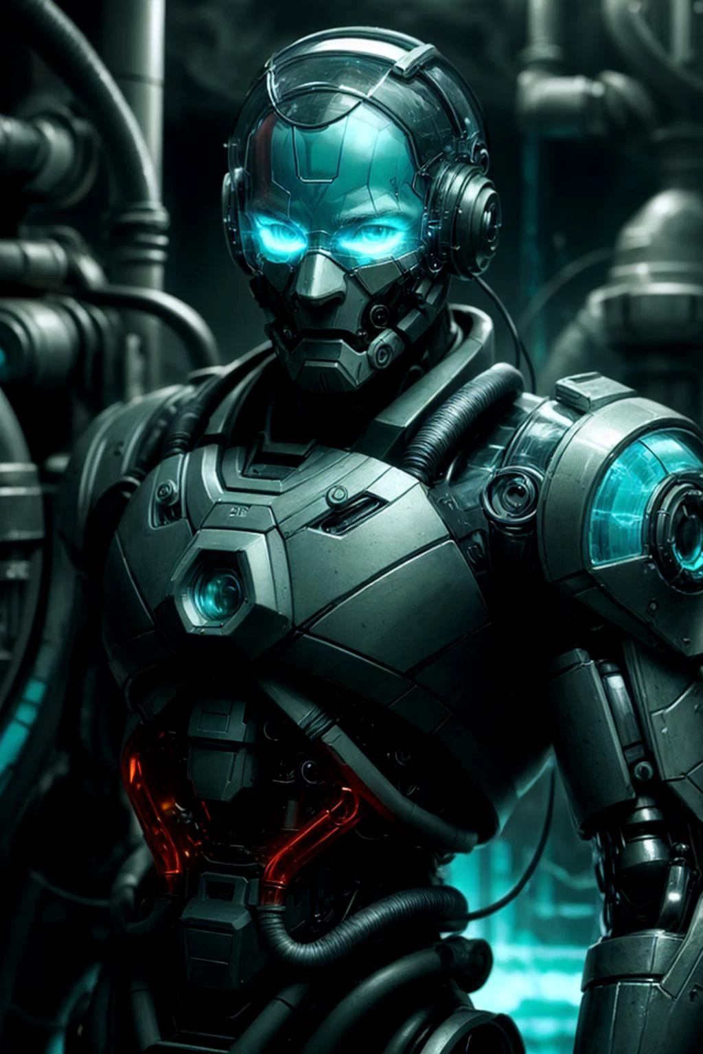 best quality, masterpiece, (1man, old male:1.2), frail, turquoise eyes, white hair, textured crop, solo, half shot, looking at viewer, detailed background, detailed face, (<lora:PastTech:0.6>, synthetic, transparent, plasttech theme:1.1), intense expression, dynamic pose, glass-cyborg, (made of glass:1.1), colorful, titan, gemstone armor, clean glass, mechanical, power source, magical symbols, surging power, crackling electricity, workshop in background, epic atmosphere,