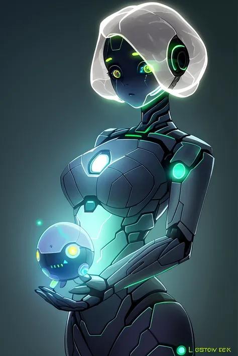 glowing android eyes, a beautiful woman, looks lovingy, artificial intelligence,