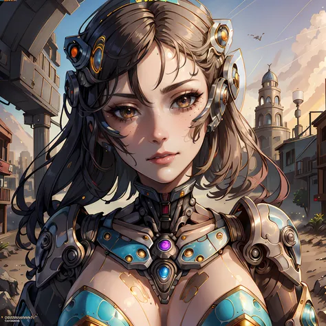 1girl, Mature Woman, (Looking Off Into The Distance), (Zoom View:1.0), (Full Body:0.8) , (NSFW, Lingerie:1.0), (Fit, Petite, Abs, Athletic:0.4), (Smile Raised Cheeks Squinted Crinkled Eyes Happy Positive Expression:0.7), ( landscape with Linear Perspective, Futuristic Themes, Wild West Town Location) (Sparks, Overexposure:1.0), (Glistening sunbeams Key Lighting:1.0), (Masterpiece, Hypermaximalist, Maximalism, Best Quality, 8k, Highres, Absurdres, 4k, High Quality, Ultra High Res, Highest Quality, Ultra Detailed, 8k Uhd, Realistic, Highly Detailed, Ultra-Detailed:1.0), (Cinematic Lighting, Hdr, Raw Photo, Sharp Focus, Photorealistic, Realistic:1.0), (Oblong shaped face, Angular Face Features, Sharp Prominent Features, Defined Jawline, High Cheekbones,:1.0), (Beautiful Face, Detailed Face, Beautiful Eyes, Detailed Eyes, Beautiful Detailed Eyes:1.0) <lora:wowifier_v2:0.5> by mooncryptowow and playboy, psychedelic, halo, (Female Cyborg:1.2), [Cyborg Woman|Cyborg Girl|Cyborg Race|Cyborg Cosplay] <lora:Style_vividWatercolorsLora_10:0.6> wtrcolor style,