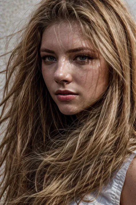 1girl, photo of (kathwin) with long blonde hair , (natural skin), realistic hair, Realistic detailed face, realistic skin , white blouse , on a blurred light white background , highly detailed, sharp focus, 8K, intricate, soft lighting, masterpiece, (ultra highres:1.0), physically-based rendering, best quality, award-winning photography, dslr, 80mm, hasselblad, <lora:Katherine_Winnick_triggerWord:1>, <lora:LowRA:0.2>, <lora:add_detail:0.7>