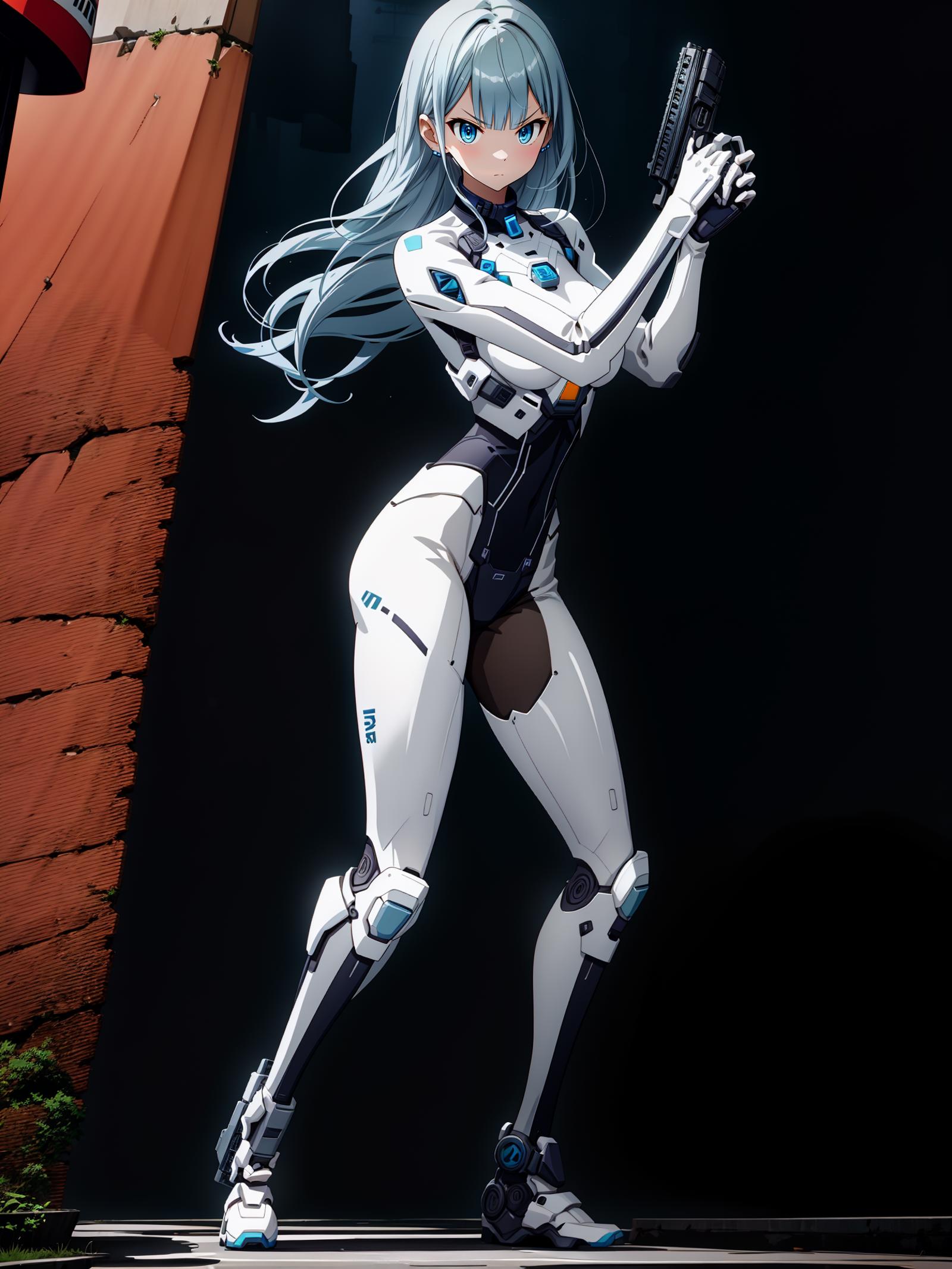 [Openpose + Lineart + Depth] Holding a handgun v1.0