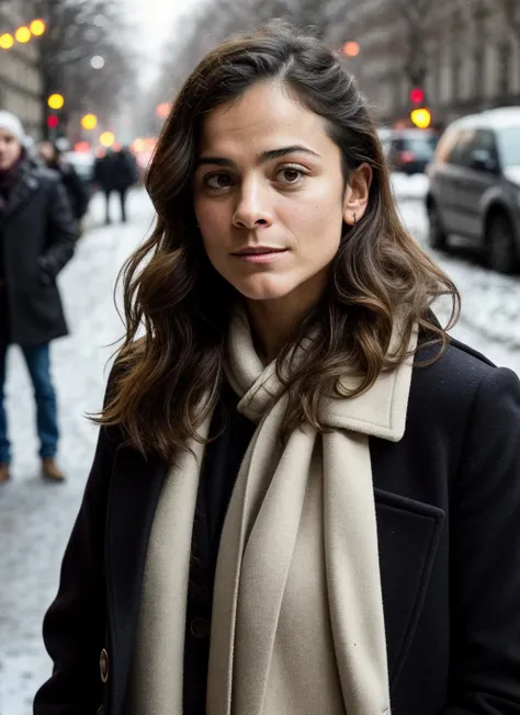 RAW photo of 20 years old alicebraga-ti, natural lighting, 8k uhd, dslr, high quality, film grain, Fujifilm XT3, <lora:add_detail:0.7>, by Henri Cartier-Bresson, christmas theme, young