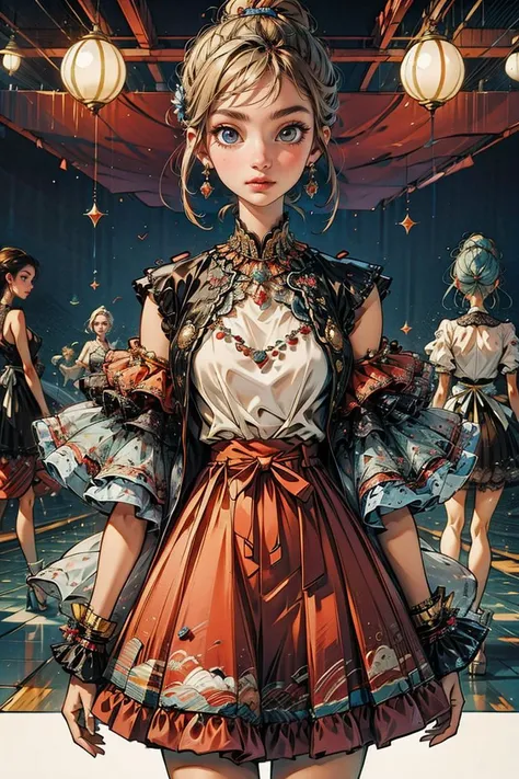 <lora:Yanxi_v1:0.8>,yanxi,1girl, solo, jewelry,hair bun,fashion show
<lora:add_detail:0.4>,