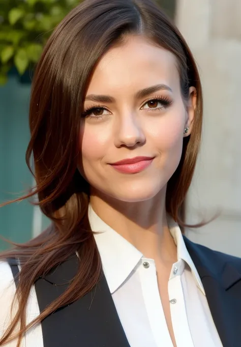 (wide angle,full body),lipstick,eyelashes,smiling,
semi-rimless eyewear, ((office, school uniform)) ,
looking back at viewer,
photo referenced,best quality, ultra high res, (photorealistic:1.4), (detailed face and eyes),