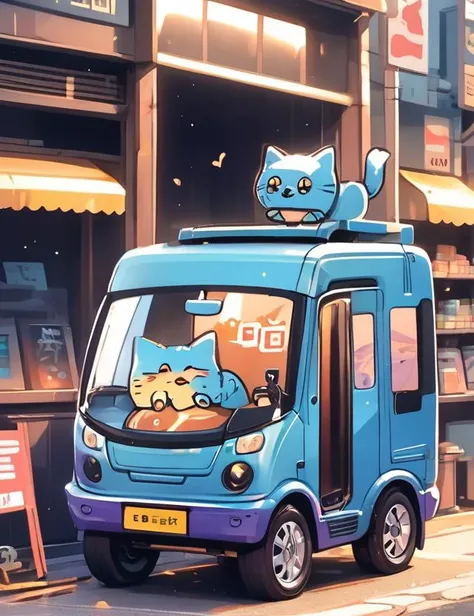 Tiny Conveyance, Foldable Mirrors, Reading Lights, Grille Guard, Lunar Steel, __properties/Visual-Appearance__, __properties/paint-vehicle__, Metallic Sheen,, 8K, <lora:sdxl_cute_social_comic:0.8> cute comic