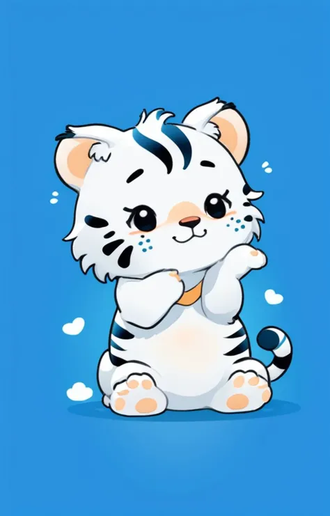 cute comic, a cute white tiger, gradients background, simple background <lora:sdxl_cute_social_comic-000002:0.65>