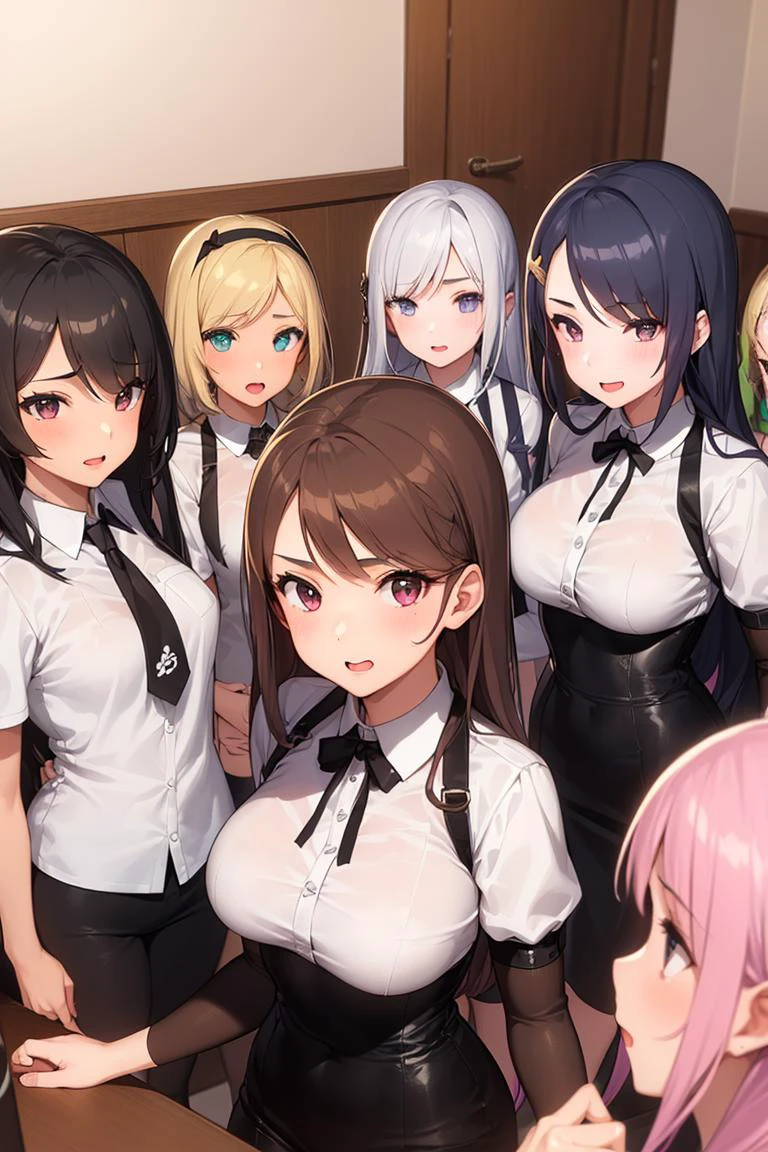 (((6+girls, multiple girls, take your pick, presenting, self presenting, assisted_exposure)))