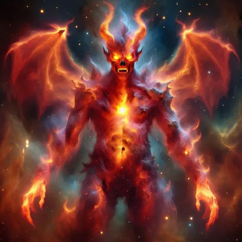<lora:Cosmic_Nebula_Style:1.0> martius_nebula fire demon