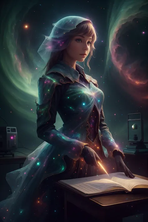 aurorastyle martius_nebula eldrichtech teacher in class <lora:CosmicEldritchTech:0.35> <lora:aurora-style-richy-v1:0.5> <lora:Cosmic_Nebula_Style_SD1.5:0.55>