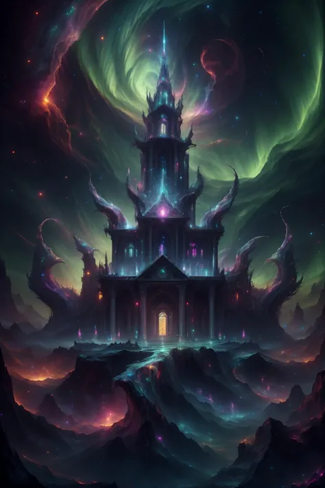aurorastyle martius_nebula eldrichtech temple of an eldritch god <lora:CosmicEldritchTech:0.35> <lora:aurora-style-richy-v1:0.5> <lora:Cosmic_Nebula_Style_SD1.5:0.55>