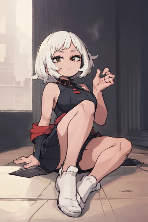 1girl, solo, full body, masterpiece, best quality,<lora:horikoshiKouheiMHA_horikoshiKouhei1518it:1.0>, <lora:helltakerLora_10:0.4> , looking at viewer,