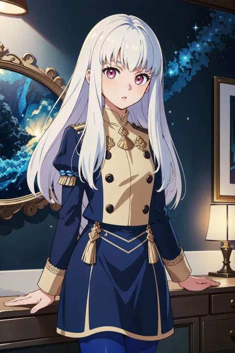 (masterpiece, best quality),  intricate details, 8k, artstation, wallpaper, official art, splash art, sharp focus,
 1girl,      <lora:fireemblem_ordelia_pruned-12:0.8> lysithea von ordelia, lysitheauniform, blue pantyhose,  
 <lora:planetSimulatorLora_:0.8> earth,milky_way,starry,no_humans,