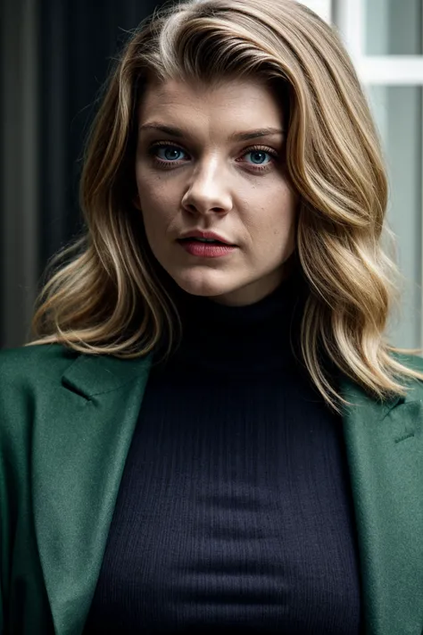 movie still, woman as Gwen Stacy, green coat, black turtleneck, purple skirt, sharp focus, cinematic shot, (high detailed skin:1.1)
<lora:0more_details:1> <lora:natalie_dormer_lora_v01:1> natdormer
