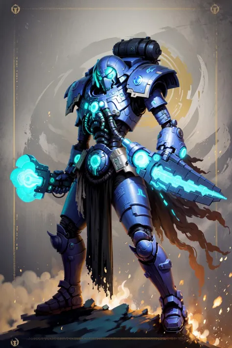 Necron Mage, in the style of W4RH4M