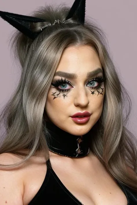 S011_BlakeBlossom_v2 <lora:edg_makeup1:0.8> edg_makeup , edg_makeup on face, rockstar attire, rorckstar hair