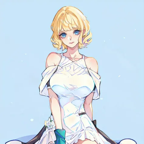 Stacked papercut art of Tilt-shift photo of masterpiece,best quality,stussy,1girl,blonde hair,breasts,large breasts,huge breasts,lipstick,gloves,short hair,footwear,blue eyes,covered chest,looking at viewer,closed mouth,heelscollections,oda eiichirou,dress,short sleeves,armpits,indoors,((simple background:1.4)),jacket,off shoulder,Selective focus,miniature effect,blurred background,highly detailed,vibrant,perspective control,white dress,(pov:1.3),(foot focus:1.2),(upper body:1.1),(formal:1.3),large breasts,
<lora:Stussy (2)>,
<lora:ban-lora-v1-128dim-10ep-naivae:0.8> . 3D, layered, dimensional, depth, precision cut, stacked layers, papercut, high contrast