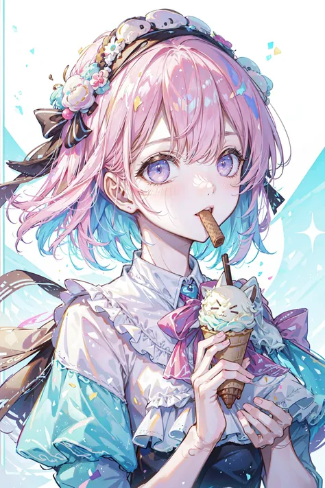 ((best quality, masterpiece, absurbres)), Happy Ice Cream <lora:GelatoStyle:0.4> GelatoStyle <lora:KawaiiTech:0.5> KawaiiTech