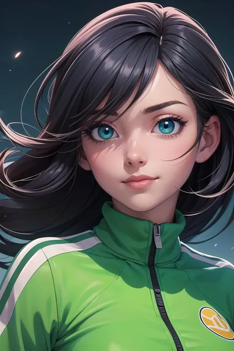 Cowboy Shot,((glossy eyes)),1girl,20s,light_smile,closed_mouth,long black hair,dark blue eyes,track suit,in a baseball field,upper body,(masterpiece, best quality, ultra-detailed),(an extremely delicate and beautiful,hyper photorealistic:1.1),(high resolution,official art:1,2),(depth_of_field:1.25),(hyper realistic shadows, hyper realistic textures, hyper realistic lights, hyper realistic skin, hyper realistic eyes, hyper realistic face, hyper realistic body, hyper realistic hair, hyper realistic background:1.1),(dynamic angle:1.2),focus,overexposure,(illustration,beautifully painted:1.1),(cinematic lighting:1.2),(light_green:1.3),Personage as the main perspective,neat figure,(beautiful detailed eyes:1.1),(dynamic angle:1.2),(extremely detailed anime:1.3),(a extremely delicate and beautiful woman:1.1),(illumination:1.2),<lora:GoodHands-beta2:1>,<lora:more_details:0.3>,<lora:GPTS4 dreamwave full_478773:0.3>,