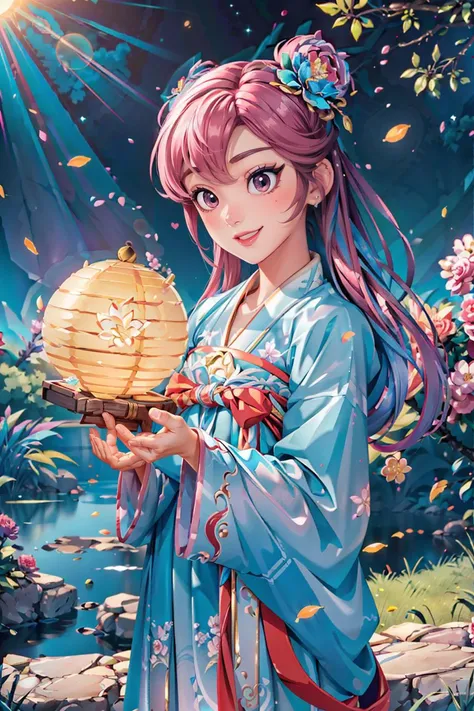 <(best quality, extremery best quality, masterpiece:1.4), (realistic, intricate details:1.4), (photorealistic:1.4), (extremely intricate:1.4), highres, ultra highres, ultra-detailed, absurdres, incredibly absurdres, extremely detailed, high quality, high resolution, hyperrealistic, ultra-realistic, hyper-detailed, top quality, best, fine detail, massive detail, Highly detailed, extreme detailed, highest detailed, high-res, absolutely resolution, reflection, (refraction:1.4), (hyperrealism:1.4)>, BREAK, 1girl, solo, looking at viewer, (young cute beautiful 18-year-old girl:1.4), 3d face, (hand of Guido Daniele:1.4), beautiful girl, Beautiful face, pretty, girlface, kpop idol, supermodel, stunning innocent symmetry face, perfect body, medium breast, slim waist, slim legs, (high detailed skin:1.5), glowing eyes, goddess, natural skin texture, shiny skin, White skin, Beautiful detailed face, detailed face, real skin texture, cute delicate face, finely detailed face, golden ratio, golden ratio face, expressive eyes, perfect face, perfect skin, flawless face, clear face, shiny hair, pale skin, Proper body proportion, perfect anatomy, realistic skin texture, luscious lips, glossy lips, natural makeup, beautiful bright pupils, slender figure, intricate eyes, detailed pupils, detailed face and eyes, longeyelashes, blush, good hand, perfect hands, pretty face, beautiful female bodies, finely detailed skin, oily shiny skin, clean facial features, an extremely delicate and beautiful, cute & girly, beautiful detailed eyes, stars in the eyes, detailed simmetric eyes, perfect smooth skin texture, BREAK, (((((standing, (hanfu, tang style, tang style outfits, pink upper shan, pink chest pleated skirt, red with pink waistband, red pibo:1.4), (smile, Pink hair, Pink eye, long hair, Pink eyelashes, Pink lips, Pink lip colour, Eyes glowing Pink, flat bangs, pink fluffy bunny:1.5), (night, Night time, moon light, sky, landscape, aurora borealis, stars, outdoors, Chinese, Pink fireworks, Sakura tree background:1.4), (lake background, mountains, full moon background, night lake shore, river, forest, chinese style countryard, lanterns, pond, cobblestone pathway, building pavilion, chinese buildings, moutains, misty lake, ancient chinese background, puddle, after the rain, petals falling, wet grass and trees, flower sea, in a meadow, waterfall, breeze, flying splashes, flying petals, leaves, bloom, bloom effect, surrounded by heavy floating petal flow, petal, Pink butterfly, flower, detailed beautiful grassland with petal, flowers, plants, Pink rose, many Pink roses, leaves falling from the tree, dust is drifting, ethereal, scenery, nature, mysterious background:1.4), (iridescent colors, Iridescence, blush, mysterious, fantasy background, fantasy, open mouth:1.2), (fog, wind:1.2), (Luminescent Particles:1.3), (fullbody:1.2), (eye focus, face focus, character focus, close-up face:1.2), (dutch angle, cowboy shot:1.3), colorful refraction)))), BREAK, <watercolor, available light, detailed light, volumetric fog, beautiful lighting, Rembrandt lighting, Cinematic, pixel art, game art, key visual, surreal, PBR Texturing, Anisotropic Filtering, Maximum Clarity And Sharpness, Albedo And Specular Maps, Multi-Layered Textures, Surface Shading, Sub-Pixel Convolution, Sub-Pixel Convolution, Accurate Simulation Of Light-Material Interaction, blurry foreground, broad light, volumetric light effect, matte painting, perfectly defined features, volumetric lighting, Tone Mapping, Lumen Reflections, Global illumination, Ray Tracing, Screen Space Global Illumination, Accent Lighting, 32k, Natural Lighting, volumetric, cinematic masterpiece, Rule of thirds, high dynamic range, Multi-exposure HDR capture, cinematic render, game cg cinematic, atmospheric perspective, scene, epic dynamic frame, motion blur, ((cinematic look, Film look)), rim light, 4k textures, adobe lightroom, photolab, insane details, hyperdetailed, exposure blend, professional color grading, professional color correction, aerial perspective, particles and dust in beams of light, cinematic scene, dynamic lighting, sharp details, lomography, soft focus, light leaks, bold hues, atmospheric depth, (explosive light and shadow:1.2), aesthetics, intricate designs, ultra realistic digital art, (zentangle, mandala, tangle, entangle), (fractal art), elegant, vivid colours, floating particles, particles, dramatic, epic, (ink drawing, oil painting detailed), (dramatic lighting:1.2), RAW, huge filesize, extremery detailed CG, Photo, 8k uhd, cinematic atmosphere, trending on artstation, award-winning glamour photograph, highly detailed photo, official art, beautiful and aesthetic, unity 8k wallpaper, beautiful, highly detailed CG illustration, best illustration, intricate, Amazing, emotional, analog, painting, digital painting, concept art, Oil Painting, illustration, Classical art, Renaissance, Romanticism, Neoclassicism, Color Palette, depth and contrast, Vibrant colors, saturated, rich saturation, color harmony, vivid palette, concept-art, design style, detail character, concept render, colorful, analog photography, dreamy atmosphere, specular highlights, atmospheric lighting, (dynamic angle, dynamic pose :1.3), (shiny, clothes reflecting light, lens flare, bloom effect, light particle, lens glare:1.3), realistic lighting, cinematic light, (cinematic lighting), light in the face, soft lighting, saturated colors, detailed background, sharp focus, 8k high definition, perspective, Master Composition, roughness, post-processing, soft shadows, realistic shadows, ambient occlusion, ray-tracing, subsurface scattering, photon mapping, physically-based rendering, octane rendering, unreal engine 5, ue5 rendering, Adobe After FX, dslr, RTX, Best character details, radiosity, sharp, antialiased, RAW photo, HDR, 8k, 4k, (((Photographed by Roger Deakins, using a RED Monstro 8K VV camera and a series of high-end lenses))), ((Hasselblad photography)), (film grain:1.4), Kodak portra 400, ((Fujifilm X-T5)), professional photograph, depth of field, caustics, Broad lighting, diffuse lighting, rim lighting, two tone lighting, textile details, visible pores, high resolution scan, professionally color graded, photographic reality, automatic white balance, best lighting, detailed shadow, high contrast, strong light and shadow>, (PureErosFace_V1:0.5), (ulzzang-6500:1), <lora:epiNoiseoffset_v3:0.05>, <lora:add_detail:0.1>, <lora:hanfuTang_v35:0.8>, <lora:zhongfenghuaxiyou-000018:0.05>, zhongfenghua