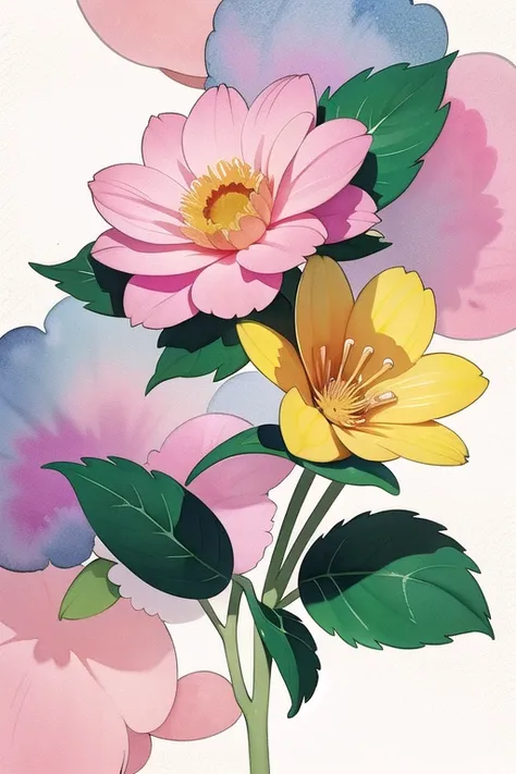 (masterpiece, beat quality, official art, watercolor sketch), a flower