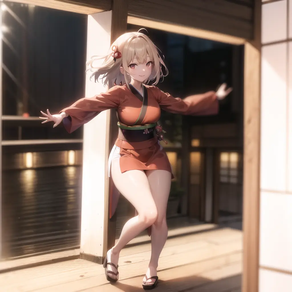 (masterpiece:1.1), (best quality:1.0), (ultra highres:1.0) ,(8k resolution:1.2),(realistic:1.0),(ultra detailed1:0), (sharp focus1:0), (RAW photo:1.1), (lighting:1:1), Tokyo street, (night:1:1), Shibuya_\(Japan\),
Chisato_Nishikigi_\(Lycoris_Recoil\), 1girl, hair_ornament, japanese_clothes, kimono, long_sleeves, looking_at_viewer, obi, sash, short_hair, smile, solo, wide_sleeves
small_brisket,
<lora:Lycoris_Recoil_v1.1:1:MIDD>