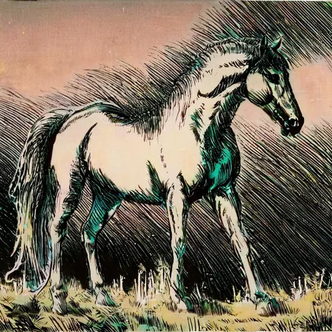 professional 3d model breathtaking anime artwork Epic wide angle shot of a horse made out of (opalescent irradiance:1.25) and colorful energy, space nebula and iridescent colors, excessive energy jolttech in the shape of a horse, running in a grassfield at night in style of <lora:skrmk05:3>, pen, ink, pencil, sketch . anime style, key visual, vibrant, studio anime, highly detailed . award-winning, professional, highly detailed . octane render, highly detailed, volumetric, dramatic lighting, cinematic film still . shallow depth of field, vignette, highly detailed, high budget, bokeh, cinemascope, moody, epic, gorgeous, film grain, grainy, breathtaking . award-winning, professional, highly detailed, horror-themed . eerie, unsettling, dark, spooky, suspenseful, grim, highly detailed, long exposure photo of . Blurred motion, streaks of light, surreal, dreamy, ghosting effect, highly detailed