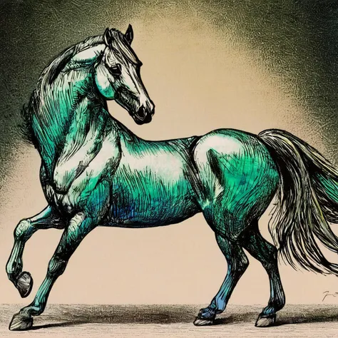 professional 3d model breathtaking anime artwork Epic wide angle shot of a horse made out of (opalescent irradiance:1.25) and colorful energy, space nebula and iridescent colors, excessive energy jolttech in the shape of a horse, running in a grassfield at night in style of <lora:skrmk05:3>, pen, ink, pencil, sketch . anime style, key visual, vibrant, studio anime, highly detailed . award-winning, professional, highly detailed . octane render, highly detailed, volumetric, dramatic lighting, cinematic film still . shallow depth of field, vignette, highly detailed, high budget, bokeh, cinemascope, moody, epic, gorgeous, film grain, grainy, breathtaking . award-winning, professional, highly detailed, horror-themed . eerie, unsettling, dark, spooky, suspenseful, grim, highly detailed, long exposure photo of . Blurred motion, streaks of light, surreal, dreamy, ghosting effect, highly detailed