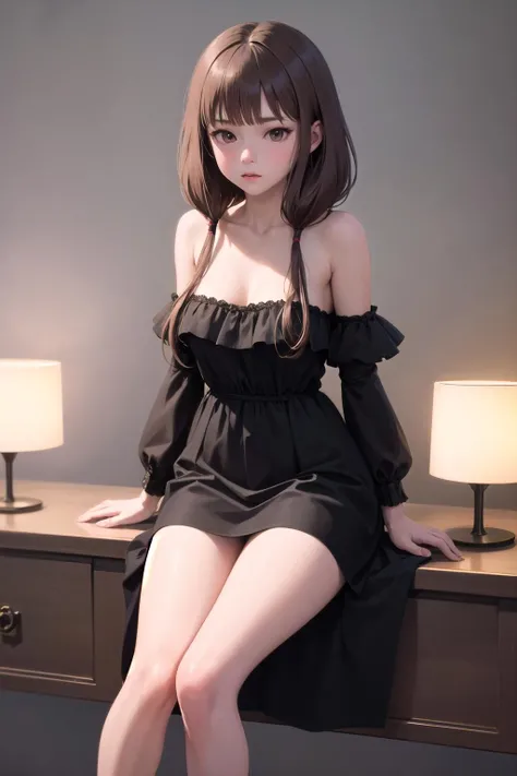 (detailed:1.3),full body,sitting,
<lora:kslw_iino-10:1>,kslw_iino,collarbone,black dress,
Ultra-detail,(highres:1.1),best quality,(masterpiece:1.3),cinematic lighting,